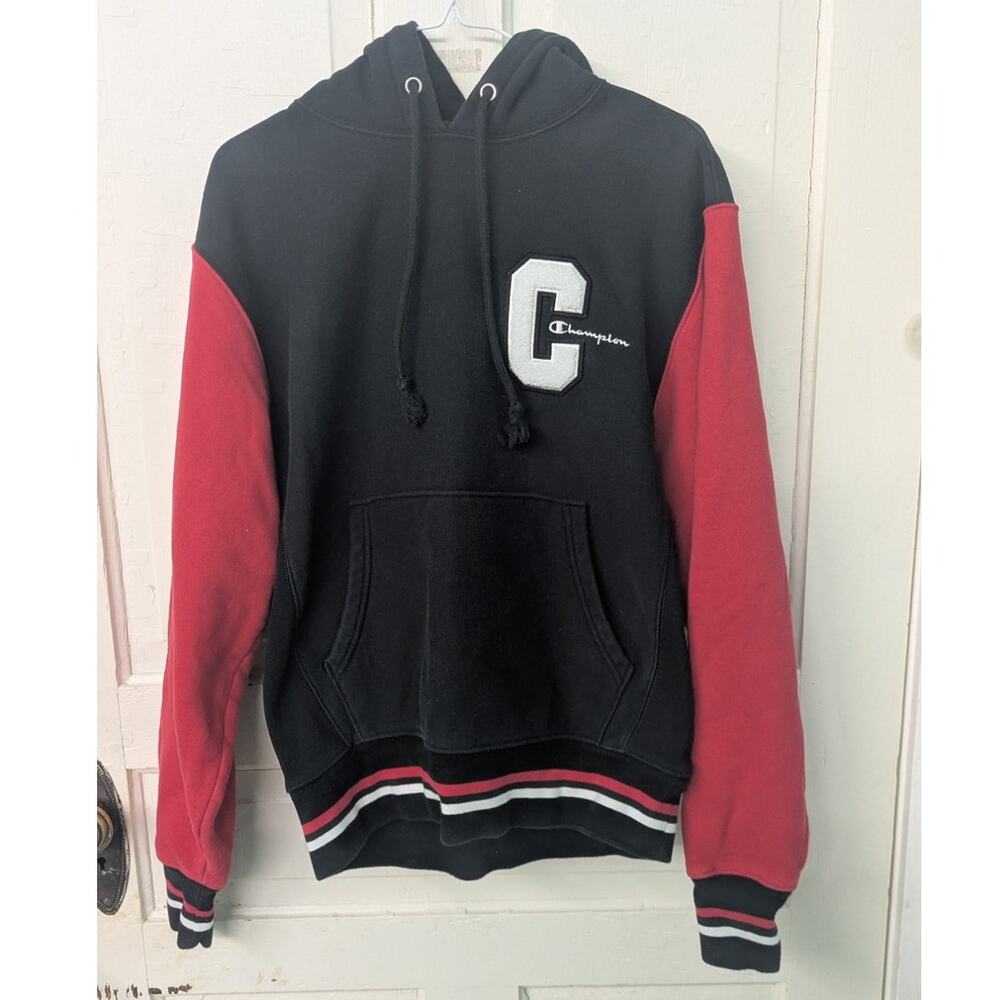 Champion REVERSE WEAVE Sweatshirt Mens Medium Embroidered black/red/white